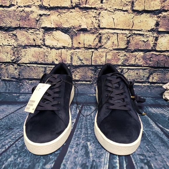 H&M Mens Dark Blue Velour Sneakers US 8.5~NEW - Picture 2 of 8